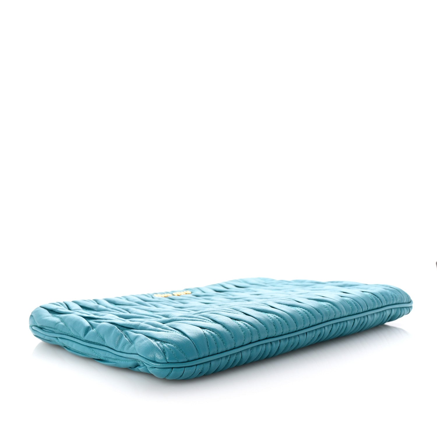 Miu Miu Nappa Matelasse Large Lux Pouch Turchese 4 of 6