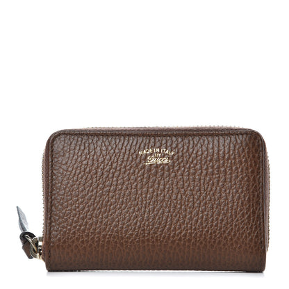 Gucci Dollar Calfskin Swing Zip Around Card Case Nut Brown 1 of 7