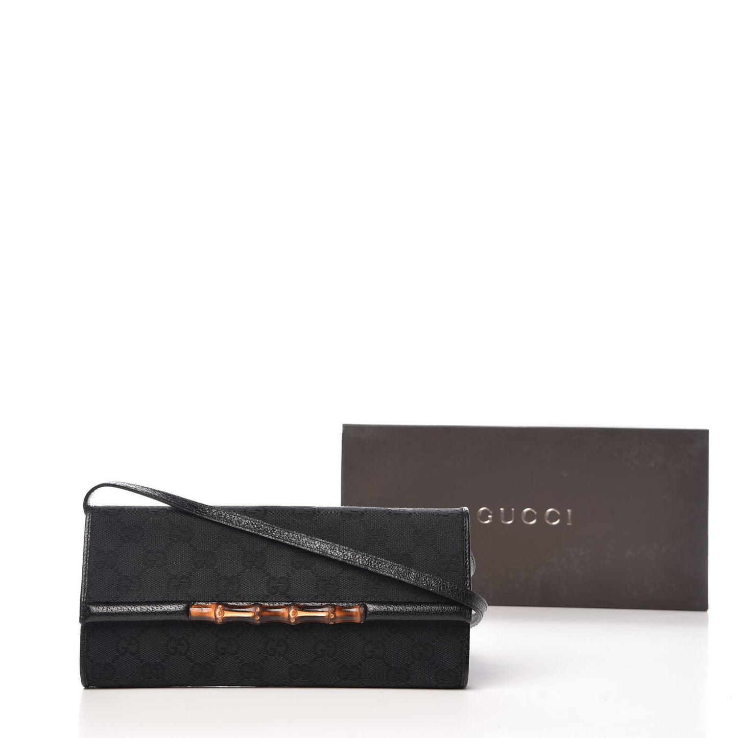 Monogram Bamboo Bar Clutch Black