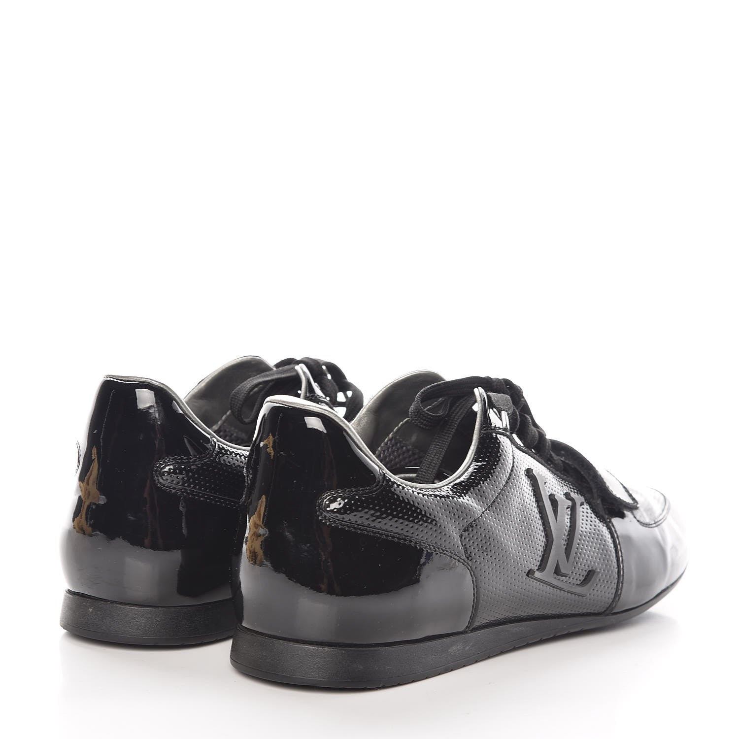 Louis Vuitton Patent Calfskin Sneakers 9 Black 4 of 14