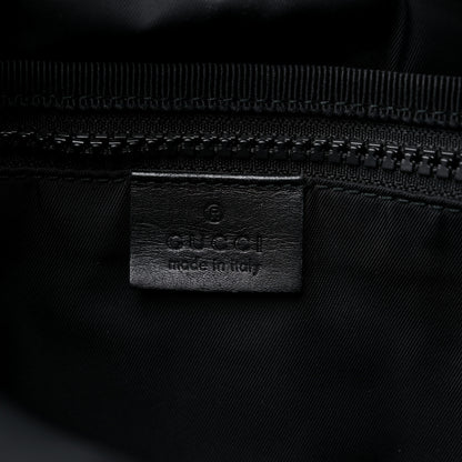 Gucci Techno Canvas Web L'Aveugle Par Amour Embroidered Double Buckle Backpack Black 6 of 18