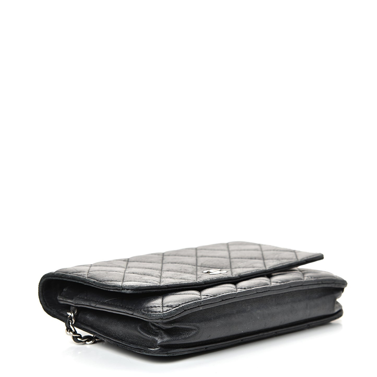 Lambskin Quilted Wallet On Chain WOC Black
