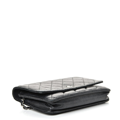 Chanel Lambskin Quilted Wallet On Chain WOC Black 3 of 24