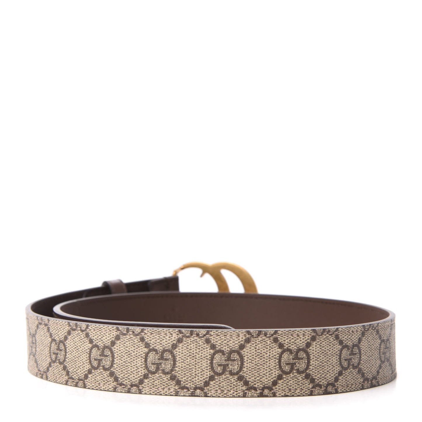 GG Supreme Monogram Matte Plutone Calfskin Double G 30mm Belt 75 30 Beige Ebony New Acero