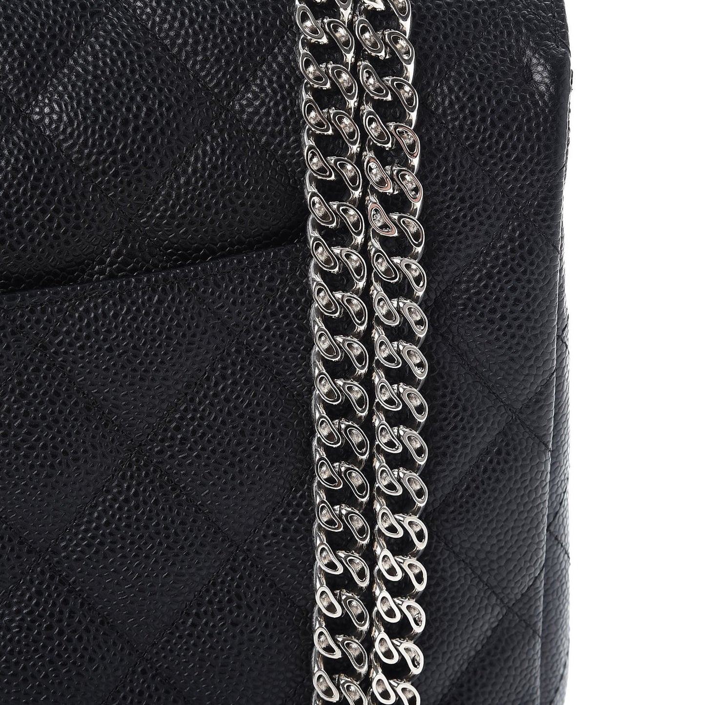 Caviar Quilted Jumbo Single Flap Bijoux Chain Black