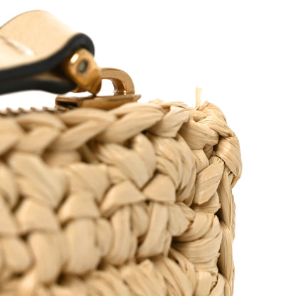 Valentino Garavani Raffia Viva Superstar Clutch Naturale Black 9 of 9