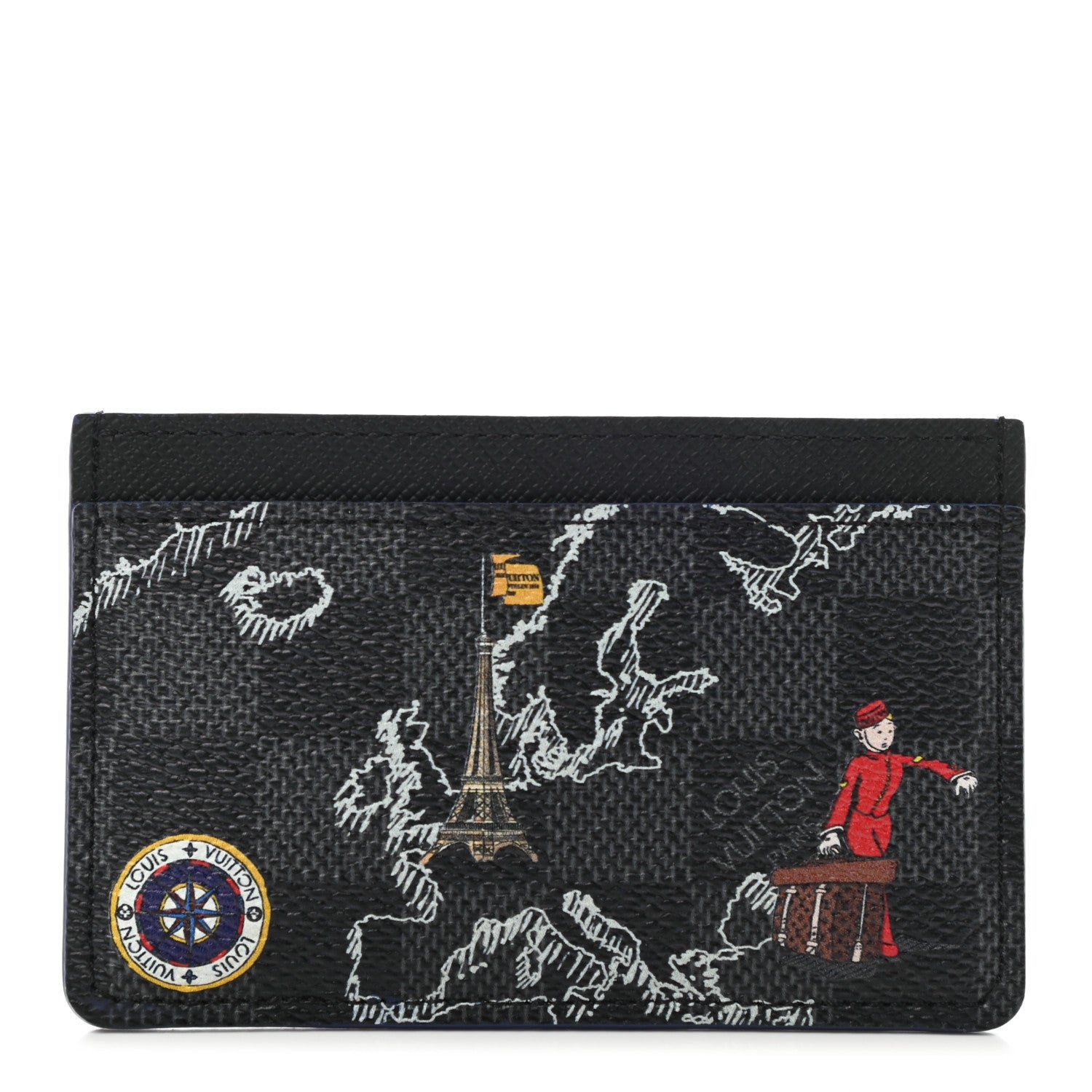 Louis Vuitton Damier Graphite World Map Porte Cartes Simple 1 of 7