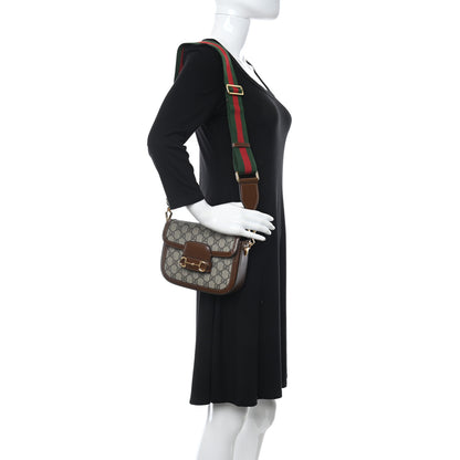 Gucci GG Supreme Monogram Web Mini Horsebit 1955 Shoulder Bag Beige Brown Sugar 2 of 12