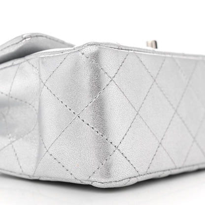 Chanel Metallic Lambskin Quilted Mini Rectangular Flap Silver 9 of 10