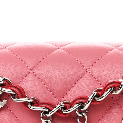 Chanel Lambskin Quilted Valentine Charms Tri-Color Mini Rectangular Flap Pink 8 of 10