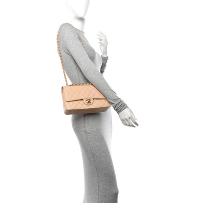 Chanel Caviar Quilted Medium Double Flap Beige 2 of 11