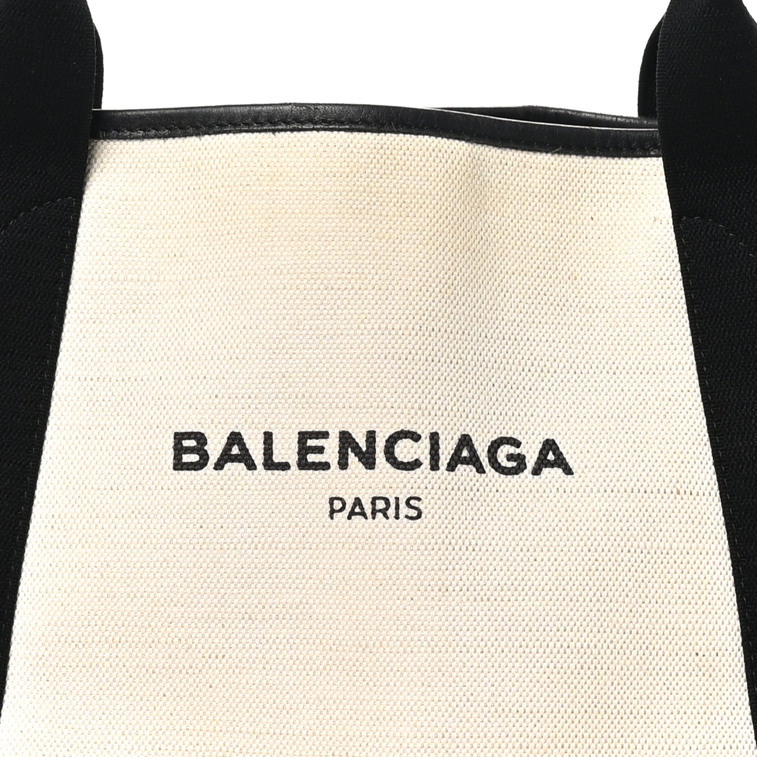 Balenciaga Cotton Canvas Satin Calfskin M Navy Cabas Natural Black 9 of 11