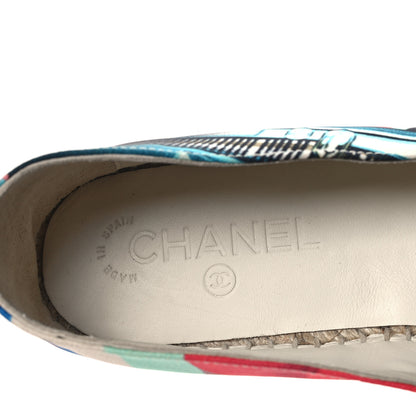 Chanel Fabric Patent CC Espadrilles 41 Multicolor Black 7 of 8