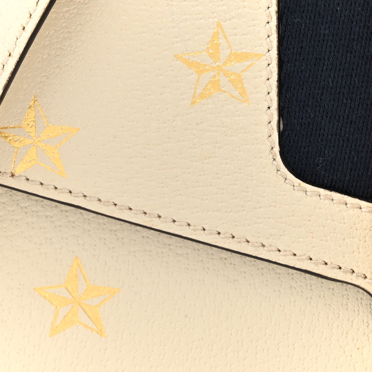 Gucci Textured Calfskin Bee Star Print Small Sylvie Shoulder Bag Mystic White 9 of 15