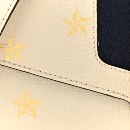Gucci Textured Calfskin Bee Star Print Small Sylvie Shoulder Bag Mystic White 9 of 15