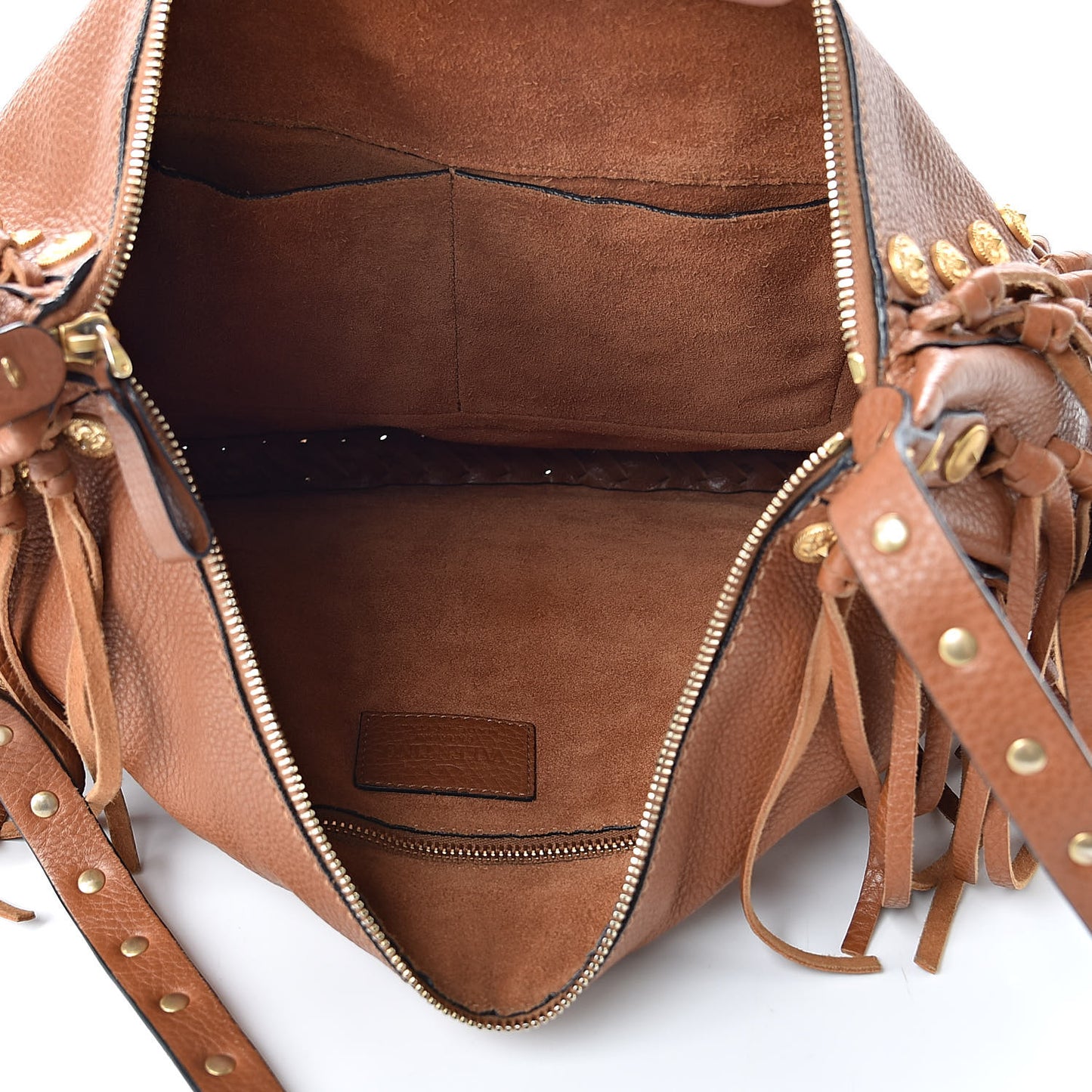 Grained Calfskin C-Rockee Fringe Hobo Light Cuir