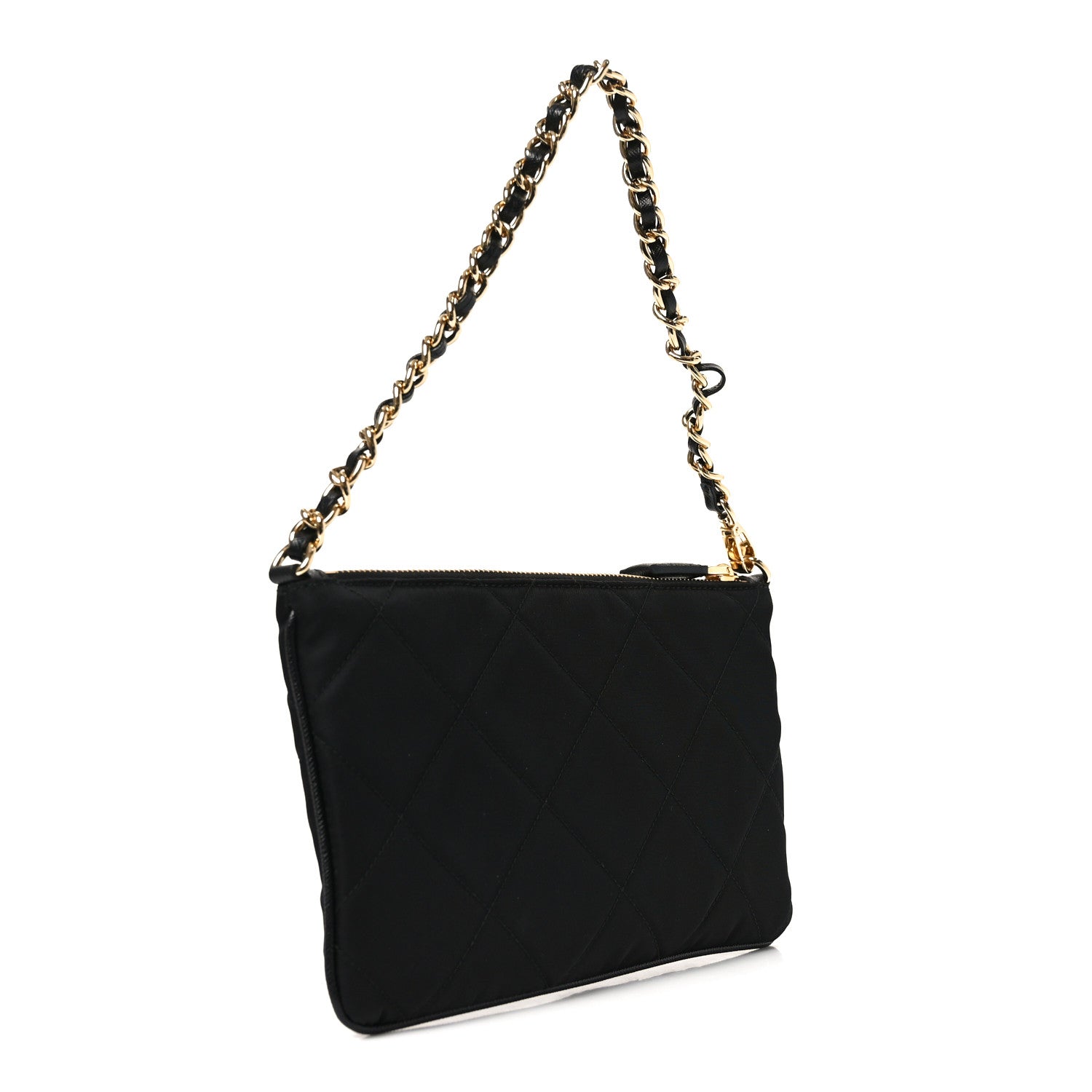 Prada Re-Nylon Tessuto Impuntu Quilted Re-Edition 1995 Chaine Pouch Black 3 of 10