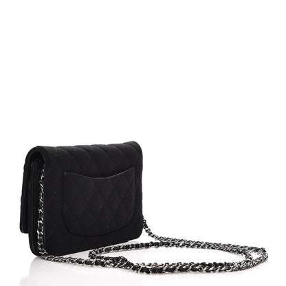 Chanel Jersey Quilted Reissue Wallet On Chain WOC Black 3 of 7