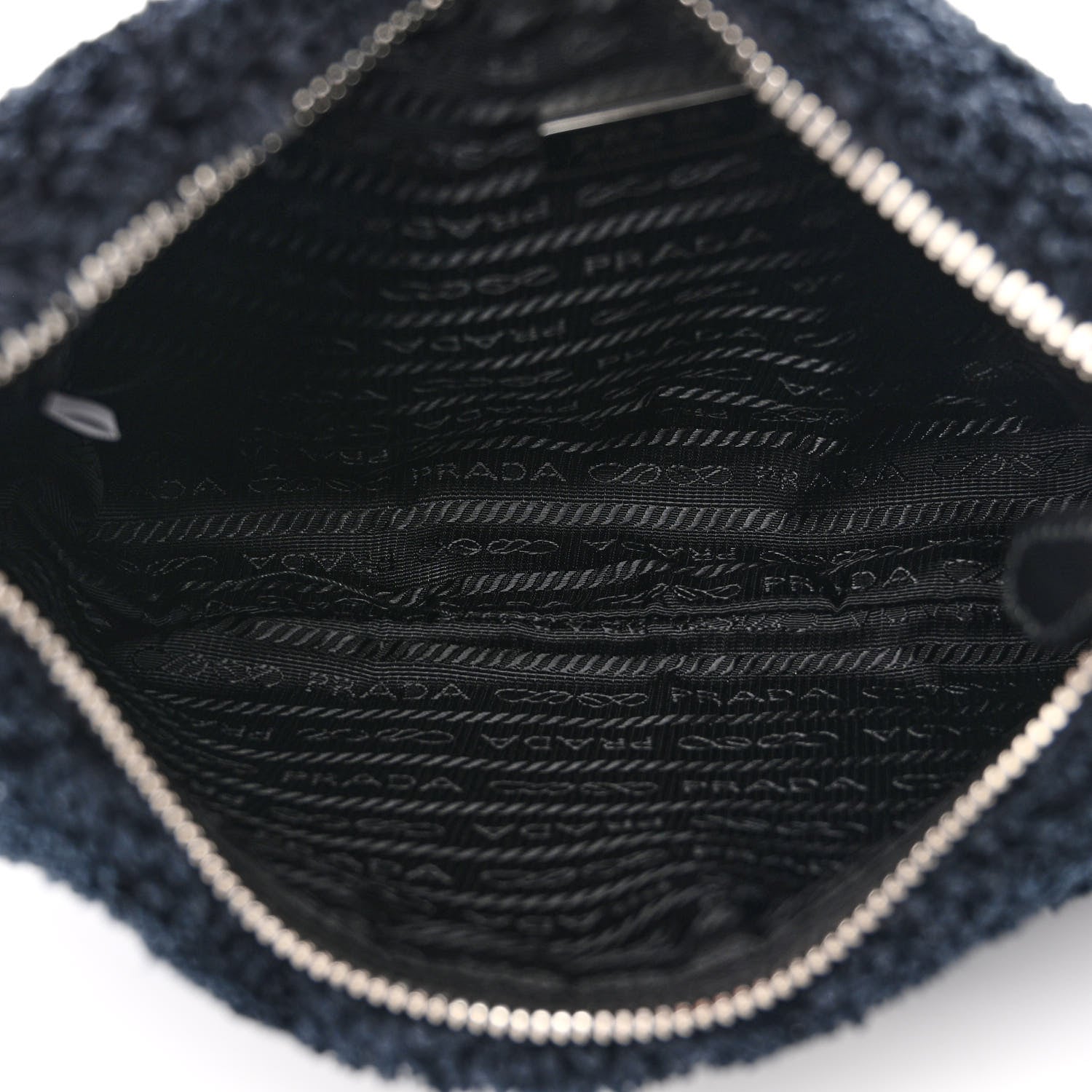 Prada Terry Cloth Mini Re-Edition 2000 Bag Black White 5 of 10