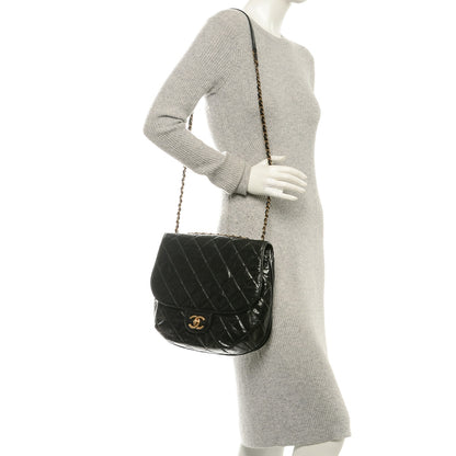 Chanel Aged Glazed Calfskin Quilted Large Bubble CC Flap Black 2 of 7