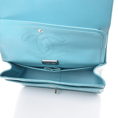 Chanel Python Jumbo Double Flap Turquoise 6 of 10