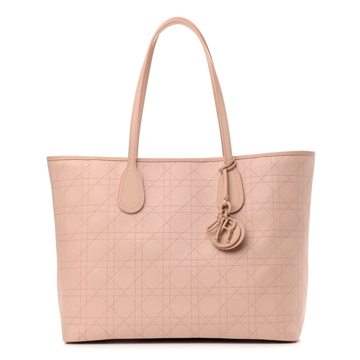 Christian Dior Coated Canvas Cannage Panarea Shopping Tote Rosato 1 of 9