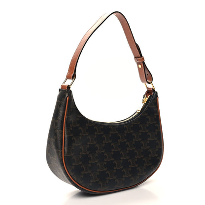 Celine Triomphe Canvas Calfskin Ava Shoulder Bag Tan 3 of 10