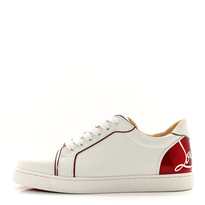 Christian Louboutin Patent Calfskin Womens Fun Vieira Flat Sneakers 40 41 White Loubi 1 of 10