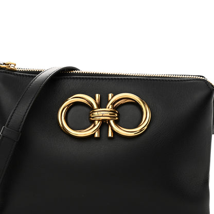 Salvatore Ferragamo Calfskin Trapezio Shoulder Bag Black 7 of 9