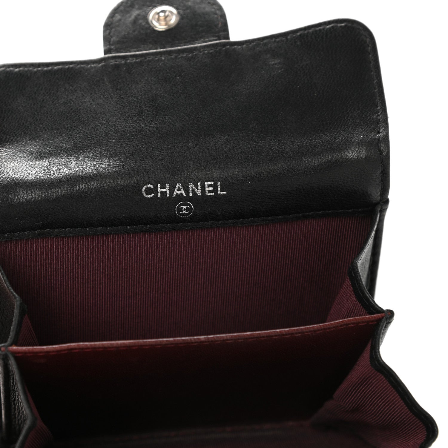Chanel Lambskin Quilted Flap Card Holder Wallet Black 6 of 10
