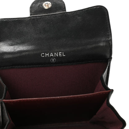 Chanel Lambskin Quilted Flap Card Holder Wallet Black 6 of 10