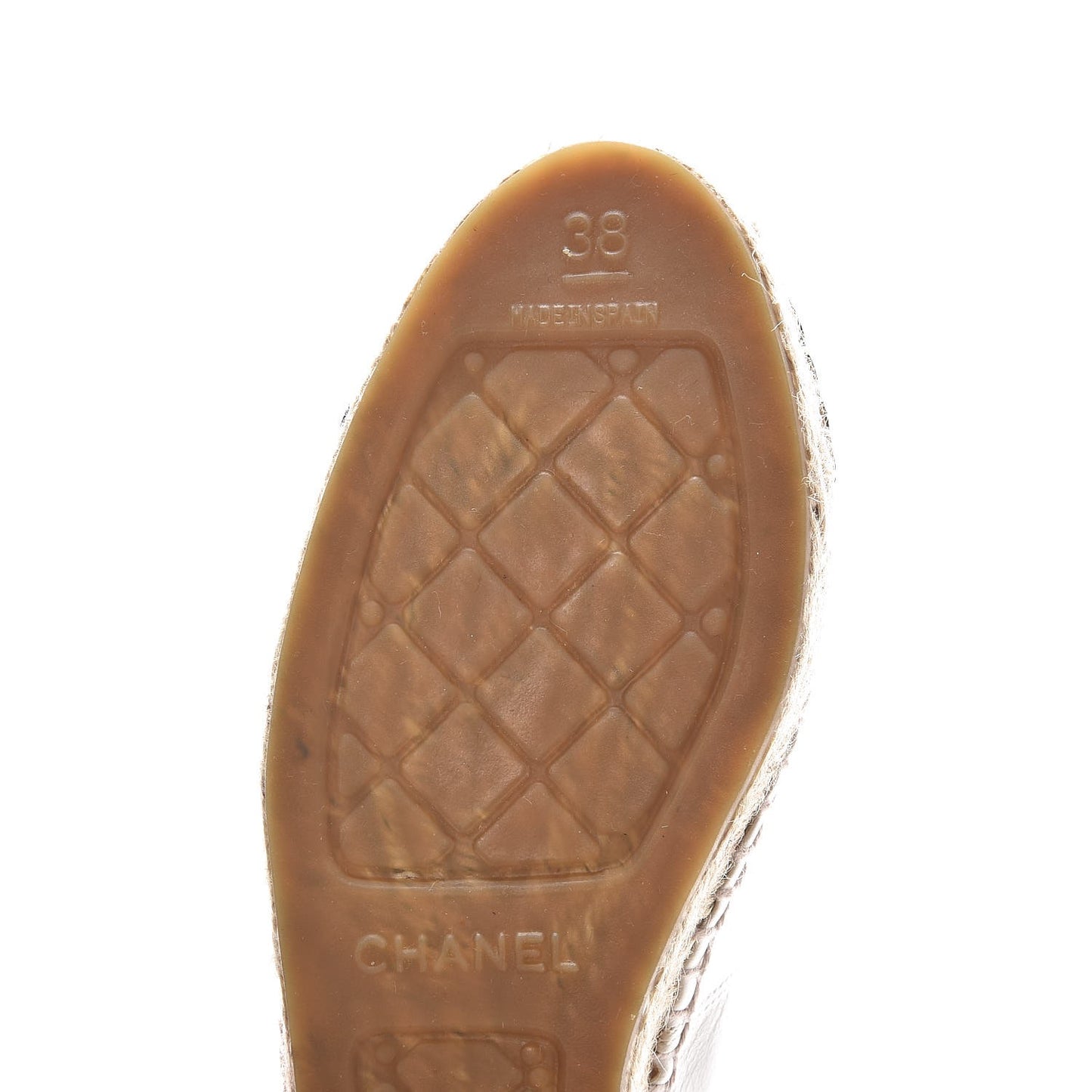 Lambskin CC Espadrilles 38 White Black