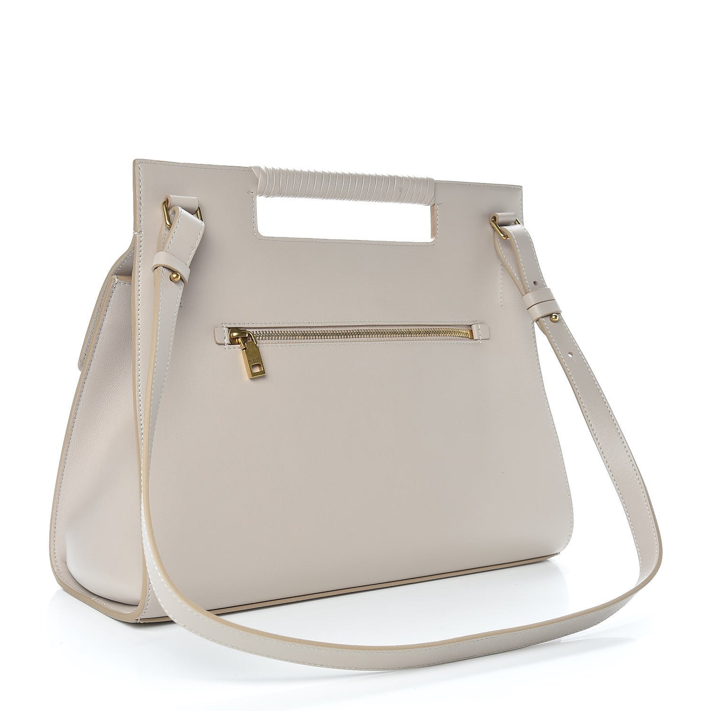 Calfskin Large Whip Top Handle Shoulder Bag Natural