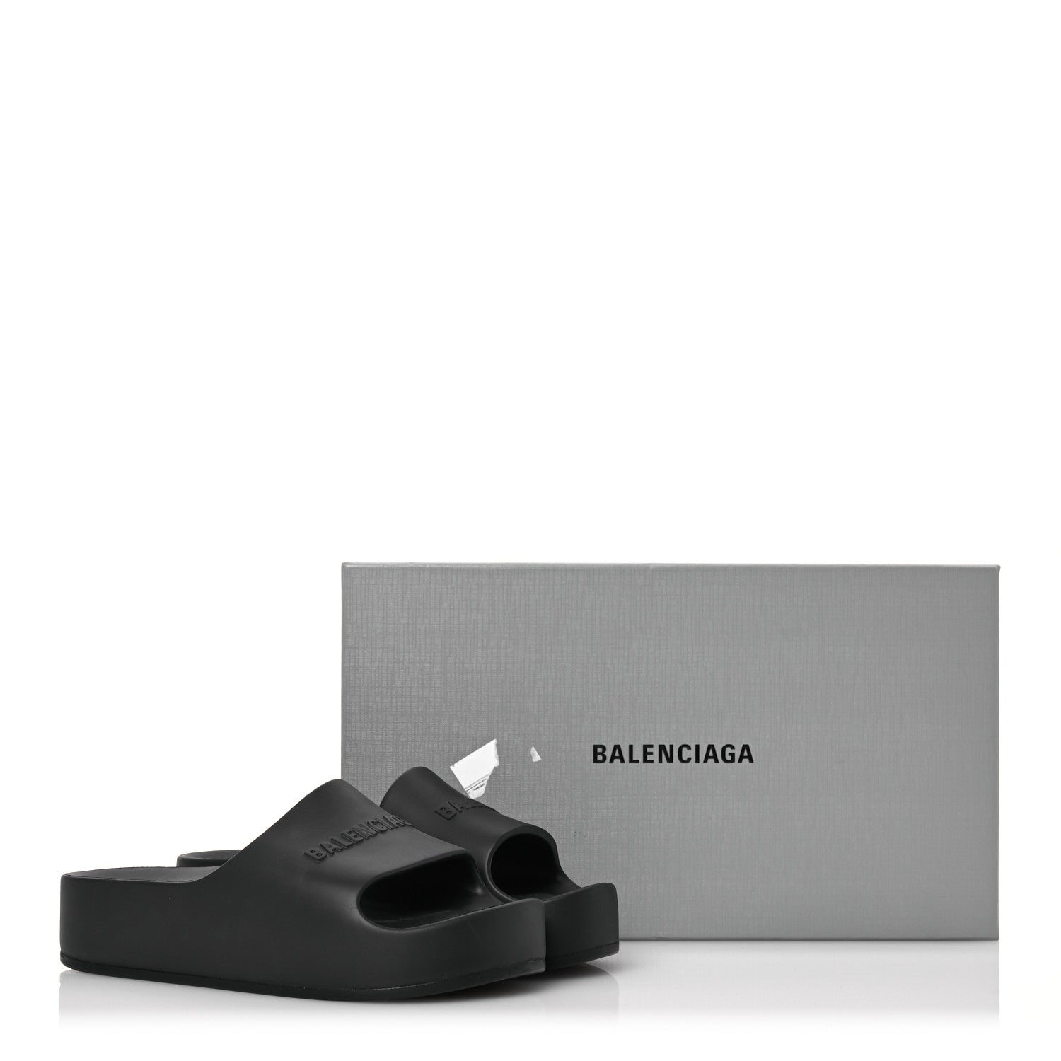 Balenciaga Rubber Chunky Platform Slide Sandals 39 Black 13 of 13