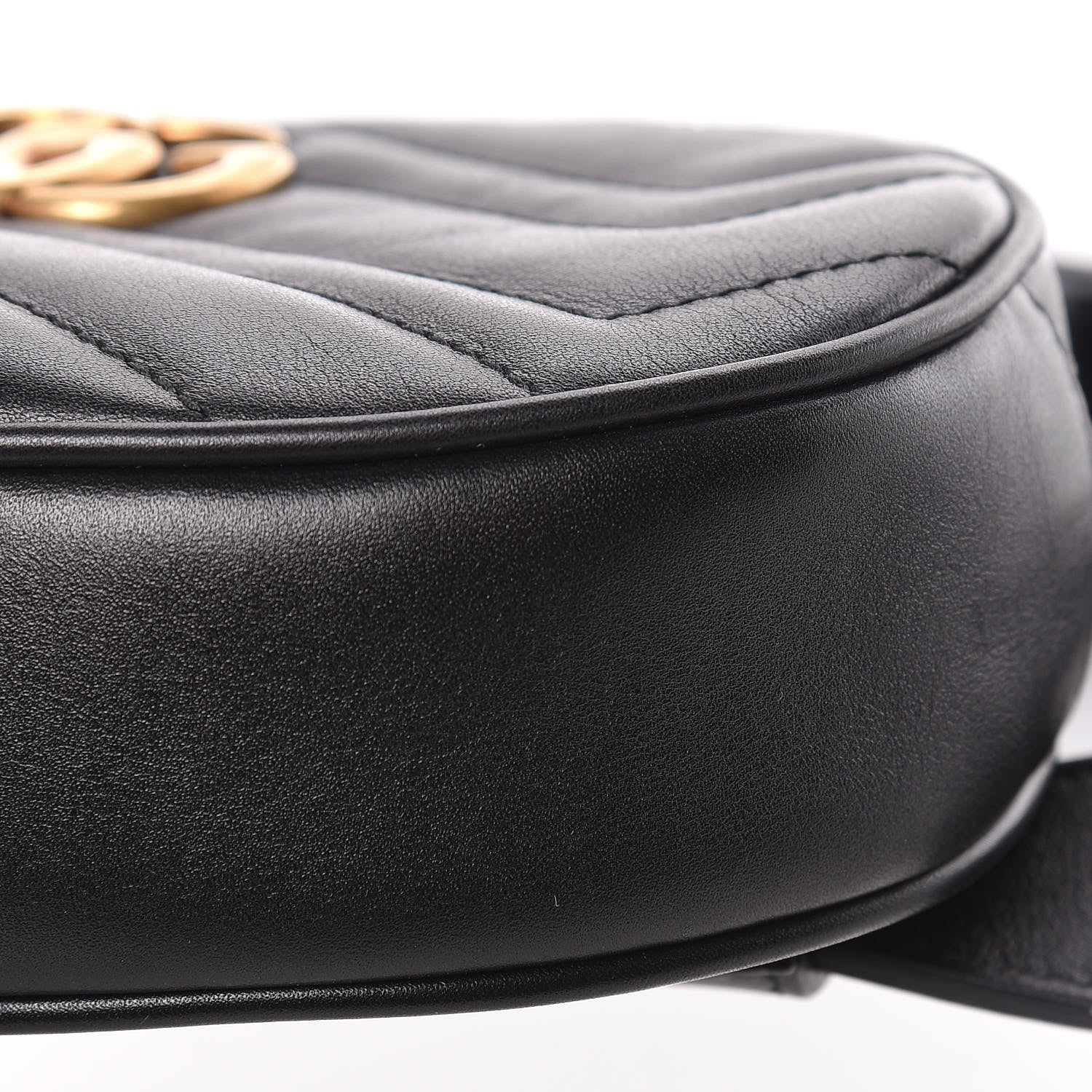 Gucci Calfskin Matelasse GG Marmont Belt Bag 85 34 Black 7 of 10