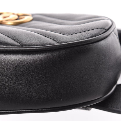 Gucci Calfskin Matelasse GG Marmont Belt Bag 85 34 Black 7 of 10