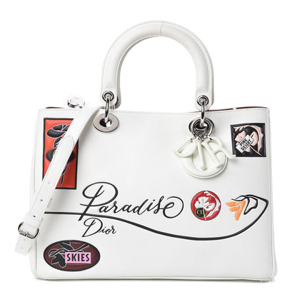 Christian Dior Calfskin Paradise Medium Diorissimo Tote White 1 of 15