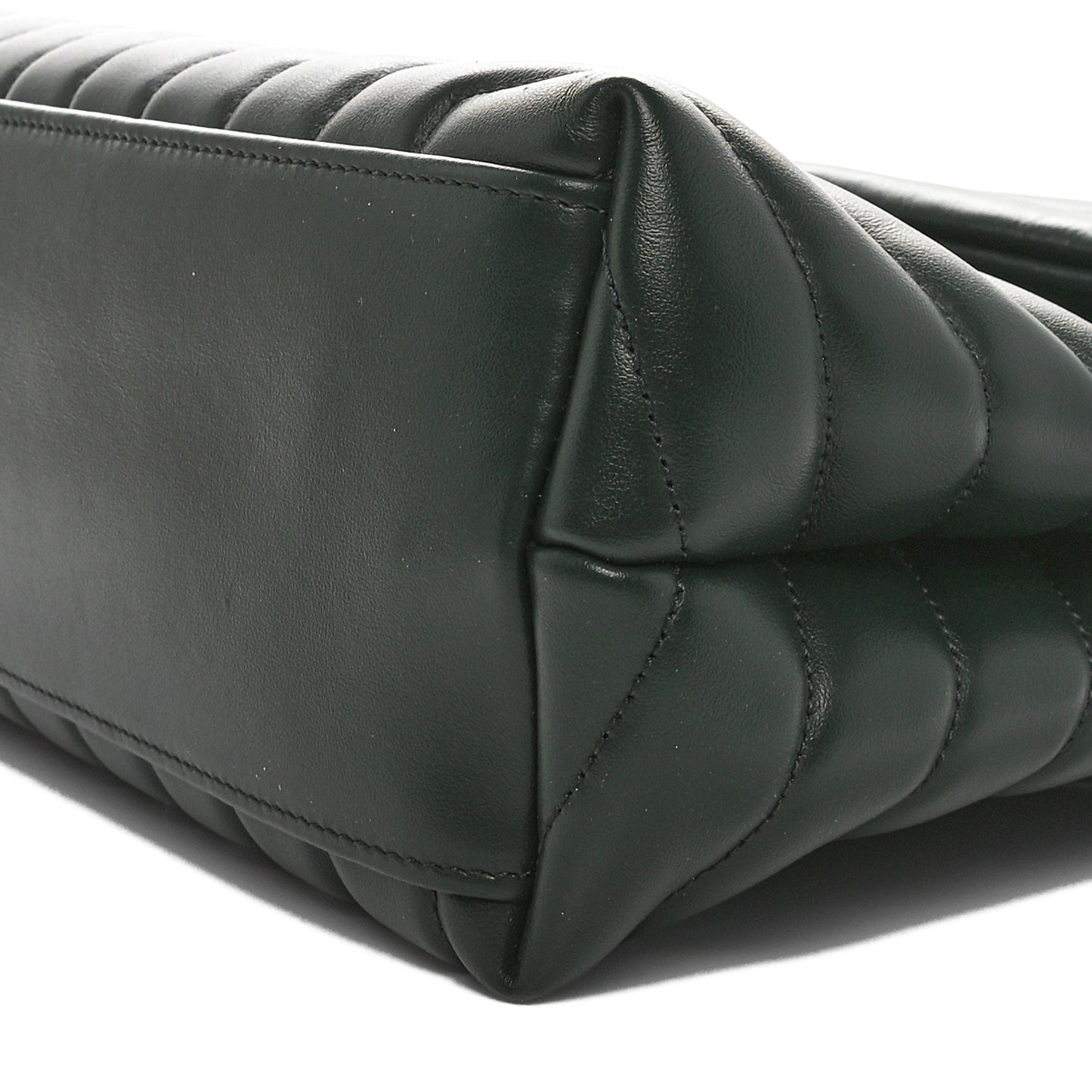 Calfskin Y Quilted Monogram Medium Loulou Chain Satchel Vert Fonce