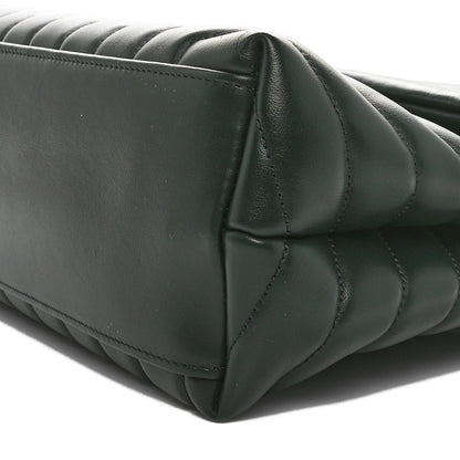 Saint Laurent Calfskin Y Quilted Monogram Medium Loulou Chain Satchel Vert Fonce 10 of 10