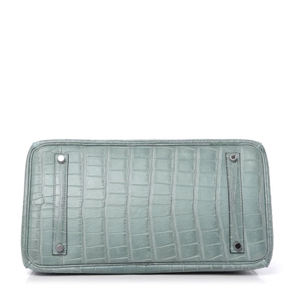 Hermes Matte Alligator Birkin 35 Ciel 5 of 33
