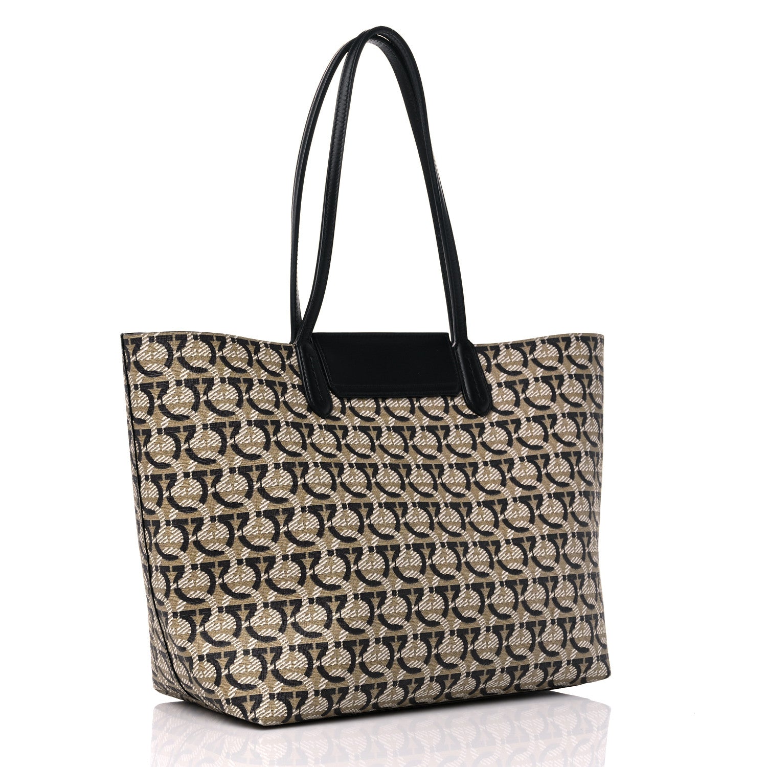 Salvatore Ferragamo Canvas Calfskin Gancini Bag Black 4 of 12