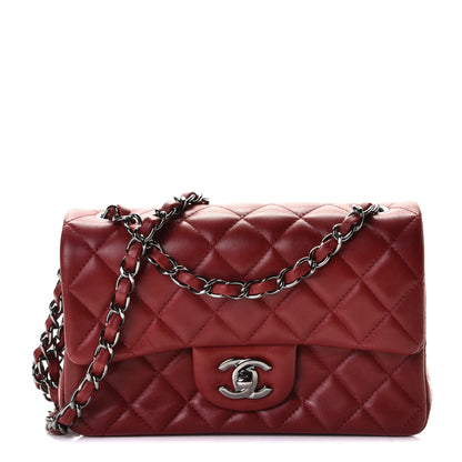 Chanel Lambskin Quilted Mini Rectangular Flap Red 1 of 8