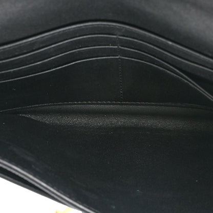 Christian Dior Grained Calfskin Saddle Chain Wallet Pouch Black 8 of 13