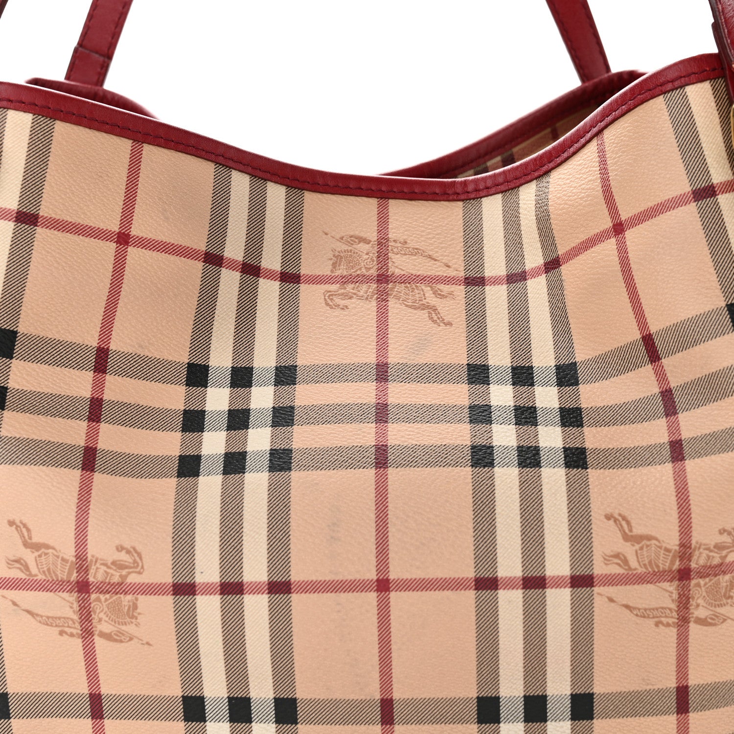 Burberry Haymarket Check Small Canterbury Tote Red 7 of 10