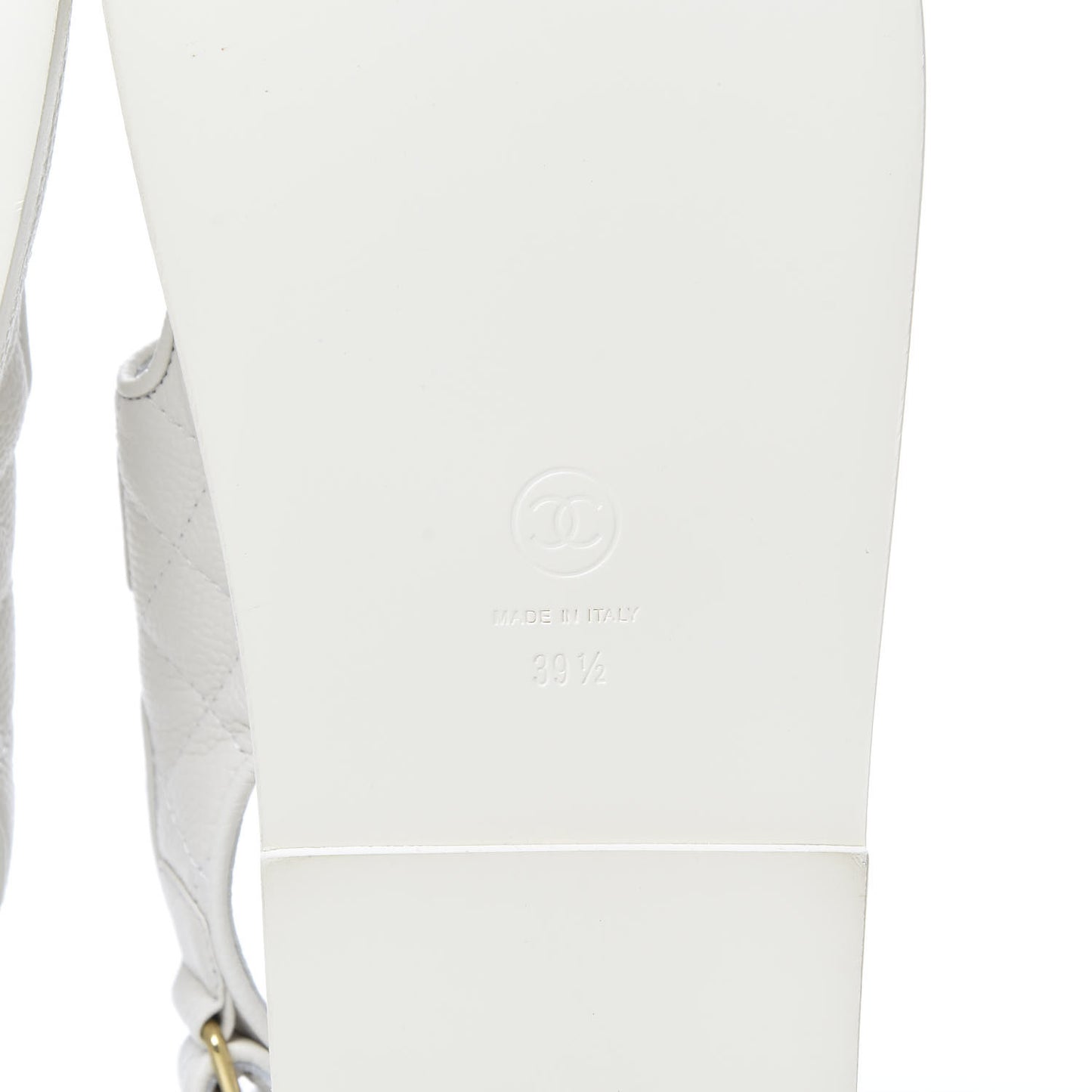Grained Calfskin Velcro Dad Sandals 39.5 White