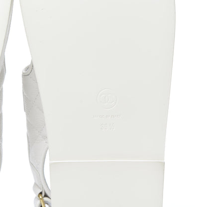 Chanel Grained Calfskin Velcro Dad Sandals 39.5 White 6 of 8