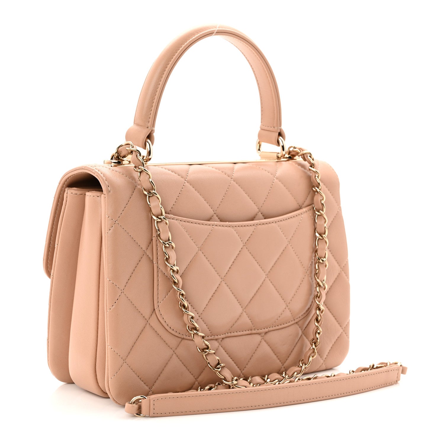 Chanel Lambskin Quilted Small Trendy CC Dual Handle Flap Bag Beige 3 of 11