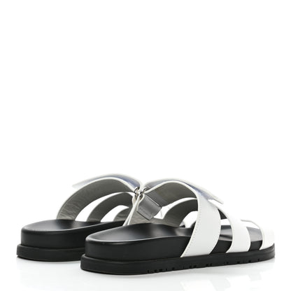Hermes Calfskin Womens Chypre Sandals 36 White 4 of 9