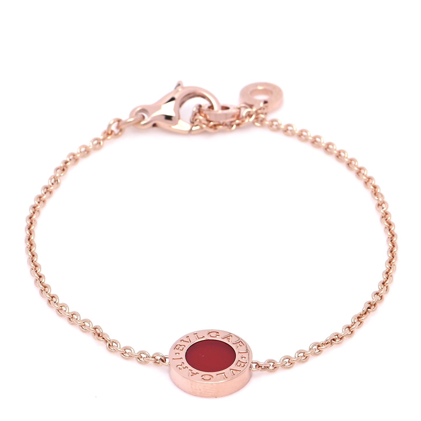 18K Rose Gold Mother of Pearl Carnelian BVLGARI BVLGARI Chain Bracelet