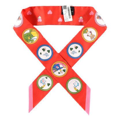 Hermes Silk Tea Time Twilly Rouge Vif Vert Multicolor 1 of 4